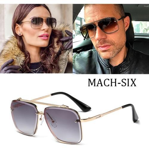Luxury brand design Fashion Classic Mach Six Style Gradient lens Sunglasses Men Vintage Brand Design Sun Glasses Oculos 95527
