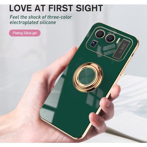 Luxury Plating Silicone Finger Ring Holder Cases For Xiaomi Mi 11 Ultra Soft Cover Shell Box Fundas For Xaomi Mi11 11Ultra 6.81"