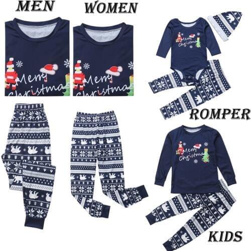Christmas Matching Pajamas for Family PJs Set Dad Mom Kids Baby Xmas Soft Cotton Clothes Sleepwear Set Tops + Pants Outfits Sets