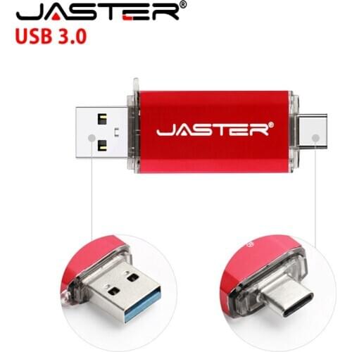 JASTER USB 3.0 Type-C OTG USB stick 64GB 32GB 16GB Pen Drive Smart Phone Memory Mini USB Stick Type - C 3.1 Dual Double Plug