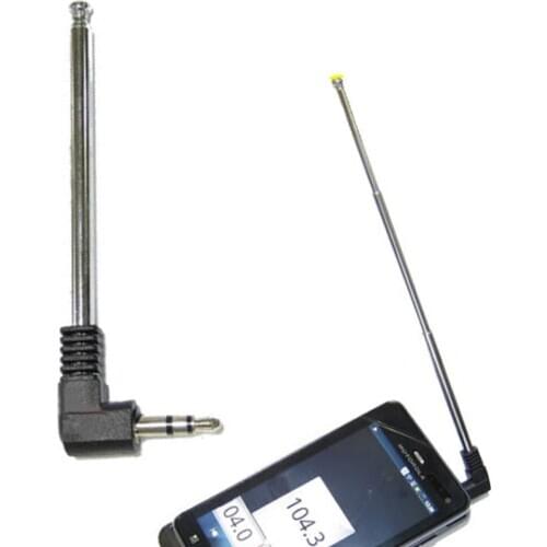 3.5mm External Wireless Phone Antenna Connect Accessories Radio Signal Outdoor FM Telescopic Black