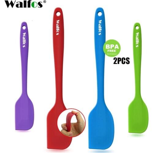 WALFOS 2PCS High Quality Silicone Spatula Set Cook Non Stick Butter Cookie Pastry Scraper Kitchen Baking Spatula Free Shipping