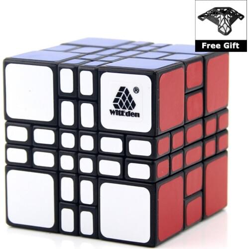 WitEden Super Smooth Enhanced Edition 4x4x3 Magic Cube Professional Speed Puzzle 443 Educational Toys cubo magico with Bracket