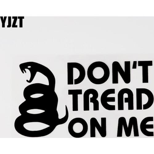 YJZT 15.5CM×8.4CM Fashion Don't Tread On Me Vinyl Car Window Sticker Decal Black/Silver 8C-0724