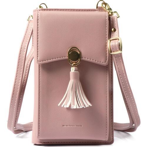 Pearl Angeli Women RFID Blocking Credit Card Wallet Purse Cell Phone Crossbody Small Bag Lady Handbag Wallets Portefeuille Femme