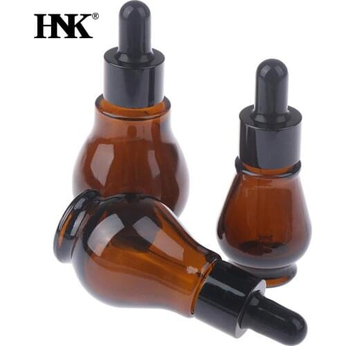 1pcs 10ml/20ml/30ml Empty Amber Glass Gourd Dropper Bottle Essential Oil Perfume Pipette Bottles Refillable Container