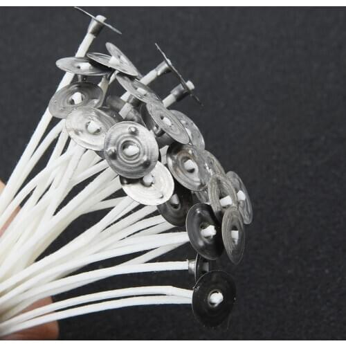 30pcs Candle Wicks Cotton Core Pre Waxed With Sustainer For Candle Making 4"