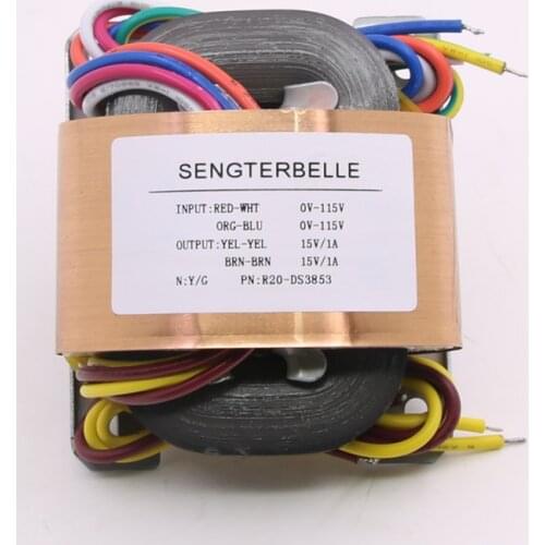 30W Pure Copper R-type Transformer Output Dual 15V four-wire Pre-amplifier Power Transformer
