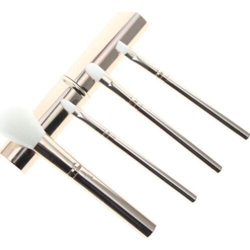 4Pcs Best Cheap Golden Small Mini Professional Face Makeup Make Up Cosmetic Brush Set Kit