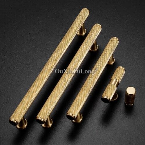High Quality 6PCS European Solid Brass Kitchen Cabinet Door Handles Cupboard Wardrobe Dresser Drawer Cabinet Pulls Handles&Knobs