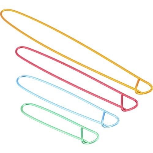 8pcs/set Aluminum Stitch Holders Sewing Knitting Needles Crochet Hooks Pins 4sizes Knitting Needles Accessories Random Colors