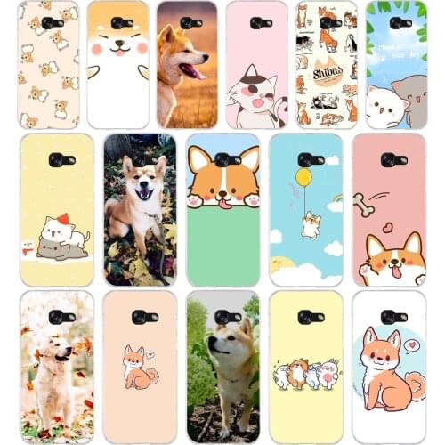 107AA Shiba Inu Dog Puppy Soft Silicone Tpu Cover phone Case for Samsung A3 A5 A7 A8 2016 2017 2018 A50