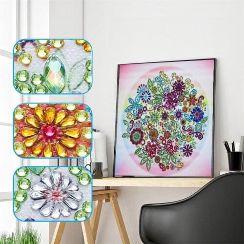 DIY 5D Diamond Painting By Number Kits Diamond Art Special Shaped for Adults Beginner Kids Colourful Flowers Home Decoration