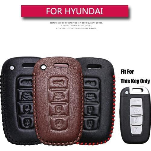 KUKAKEY Car Key Cover Case For Hyundai Solaris I30 IX35 Tucson Accent Getz Elantra Sonata Genuine Leather Keychain Car Key Shell