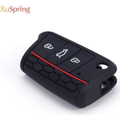 Car Key Case Cover Protective Rubber for VW T-cross T-roc Tiguan 2017-2020