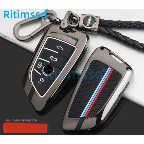 Zinc Alloy+ Silicone cover Car Key Case Cover for BMW X1 X3 X5 X6 1 2 5 7 F15 F16 E53 E70 E39 F10 F30 G30 Fob Shell Protecor