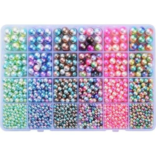 Colorful Acrylic Round Beads Imitation Faux Pearls String NO Hole 4-10MM Mixed Color for Craft DIY Jewelry Making