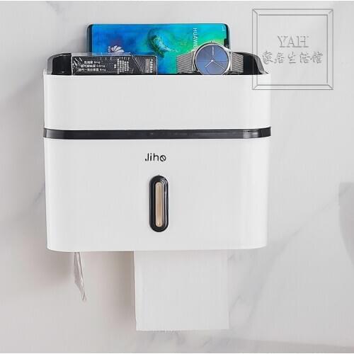 Non-punch Tissue Holder Bathroom Plastic Drain Box Toilet Paper Holder Roll Box Toilet Paper Holder