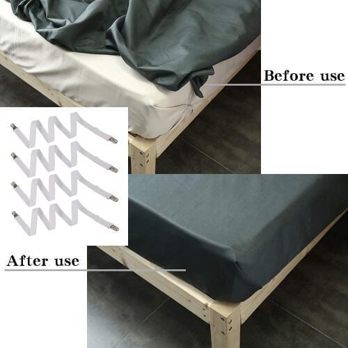 4Pcs/set Elastic Bed Sheet Grippers Belt Fastener Bed Sheet Clips Mattress Cover Blankets Holder Home Textiles Organize Gadgets