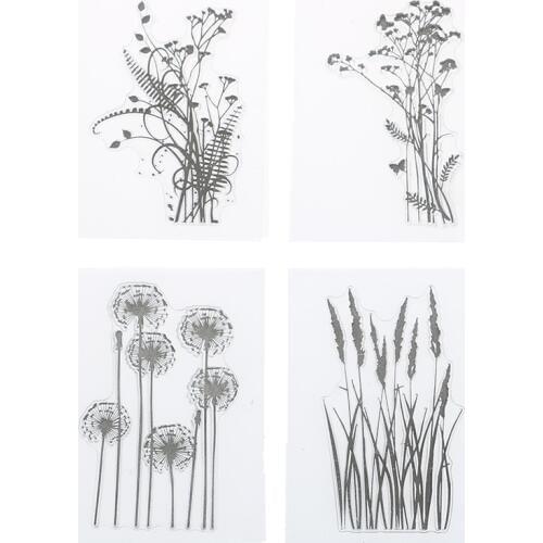 DIY flower grass Transparent Silicone silicone clear Stamps Inkpad Stamper Accessories for Scrapbooking Photo Album Painting Toy