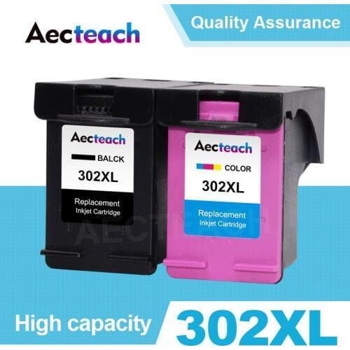 Aecteach Compatible For HP302 Ink Cartridge Replacement for HP 302 XL 302XL Cartridges Deskjet 1110 1111 1112 2130 2131 Printer