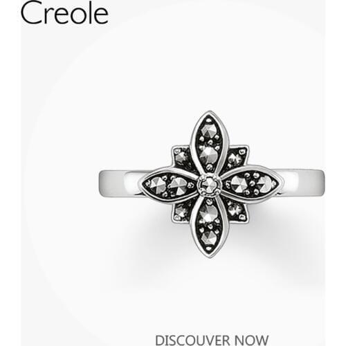 The Slim Band Ring Marcasite Star,2019 Brand New 925 Sterling Silver Bohemia Fashion Jewelry Cute and Lovely Gift For Women