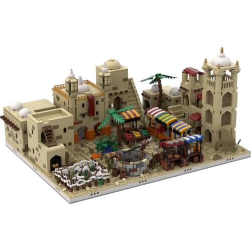 MOC Space War Series Desert Village Town Building Block Resort Leisure Architecture Eisley Brick Cantina House Toy Children Gift