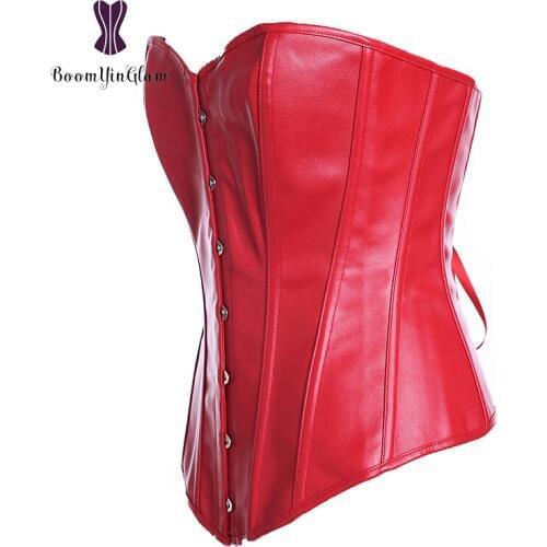 Back Of Lacing Tighting Gothic Women Bustier Slimming Body Shaper Waist Shaperwear Clubwear Costumes Leather Corset 813