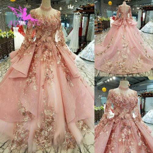 AIJINGYU Ivory Lace Dress Tulle Bridal Gown Long Frocks Store Vintage Korean Modest Gowns Wedding Boutiques