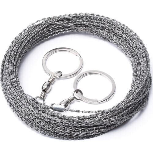 Best Outdoor Hand-Drawn Rope Saw 304 Stainless Steel Wire Saw Camping Life-Saving Woodworking Super Fine Hand Saw Wire 5M