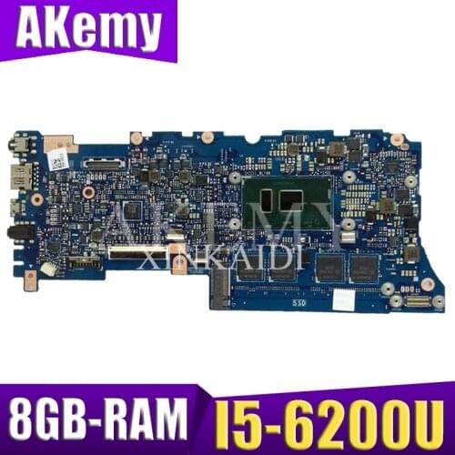 Akemy UX305UA Laptop Motherboard For ASUS UX305UA UX305U U305U mainboard 100% test OK I5-6200U 8GB-RAM