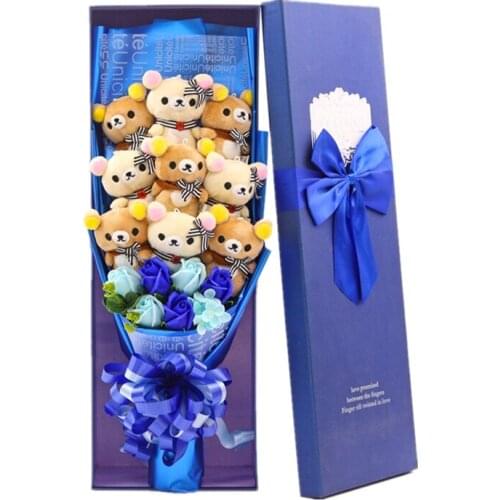 Teddy Bear Bouquet Gift Box Creative Birthday Valentines Day Christmas Gift Hot Sale Cute Teddy Bear Stuffed Animal Plush