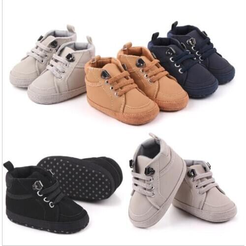 Fashion Baby Shoes Baby Boys Casual Shoes Solid Cross-tied Toddler First Walkers Antislip Soft Newborn Sport Shoes