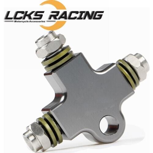 Motorcycle Universal Modified Hydraulic Brake Hose Line CNC Pipe Tee Connector For Motorcycle modification oil Hose Adapter