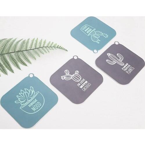 Cartoon Cactus Coaster Modern Simple PVC Placemat Soft Insulation Pad Desktop Coaster Kitchen Accessories 2021