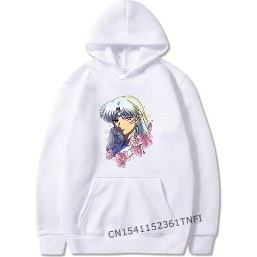 Inuyasha Hoodies Mens Autumn Hip Hop Daily Casual Japan Anime Pullover Hoodie Long Sleeve Streetwear Manga Print