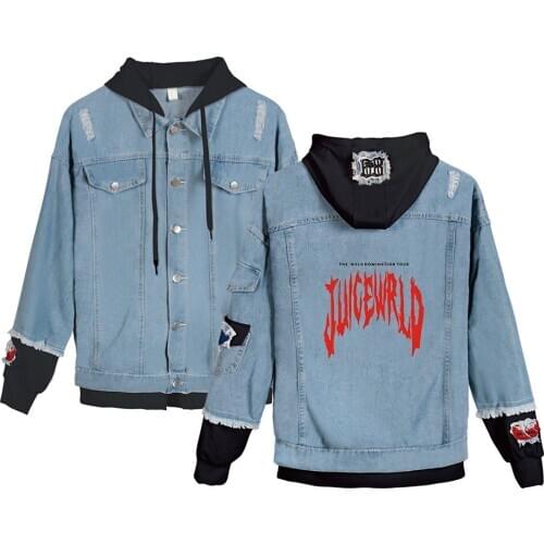 Juice Wrld jeans hoodies Young People Autumn Hot Fashion Juice Wrld Denim Jean wear men/women Popular Stitching Jacket