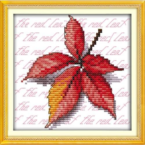 Joy Sunday Maple Leaf Counted Cross Stitch Kits 11&14CT DIY Cross Stitch Set Embroidery Needlework for Home Decor Handmade Gift