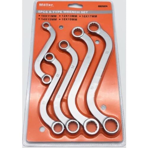 5PCS S-Type & U-Type Metric Nut Wrench handle Set Ring Torque Spanner square key spanner wrench Tools for Car Repair