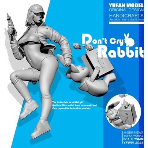 YUFan Model 1/24 Resin Kits Cool goddess rabbit resin soldier self-assembled YFWW-2028