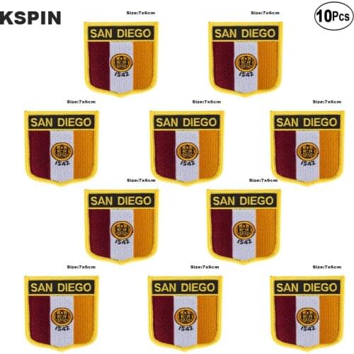 San Diego Flag Embroidery Patches Iron on Saw on Transfer patches Sewing Applications for Clothes in Home&Garden