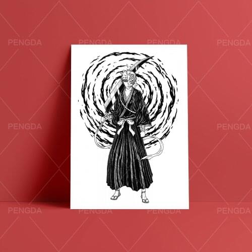 Wall Art Home Decor Black and White Hd Print Classic Anime Role Modular Picture Minimalist Posters Canvas Painting Bedroom Frame