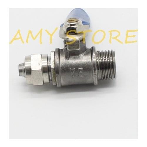 Nickel Plated Brass Shut off Ball Valve 1/4" BSPT Male Threaded to 6 8 10mm Air Hose Tube Quick Connector RO Reverse Osmosis