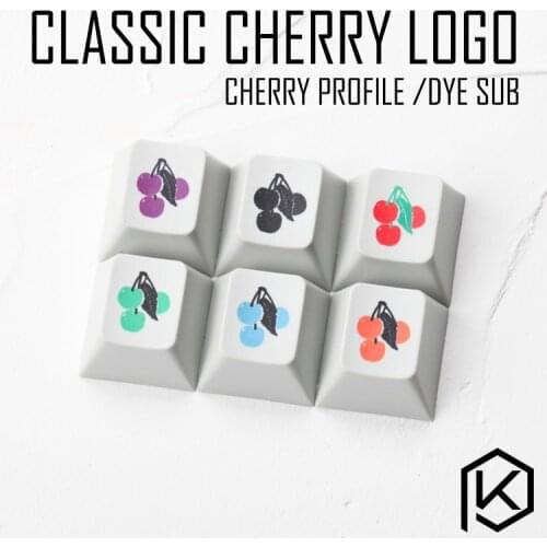 Novelty cherry profile pbt keycap for mechanical keyboards Dye Sub legends classic cherry logo black red green orange purple