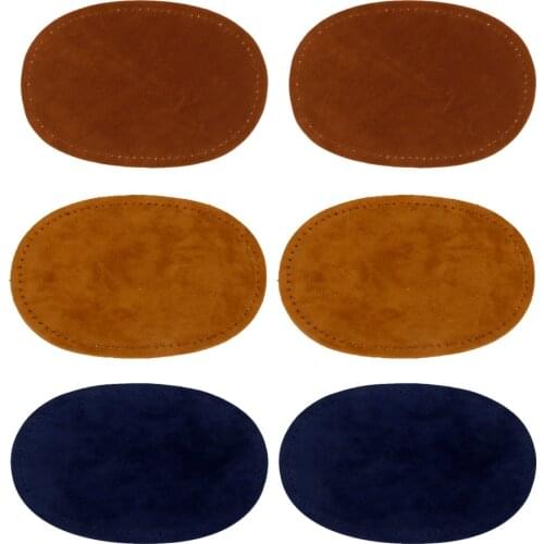Pair of 3 Iron on Patches Fabric Patches for Clothing Jeans, Iron on Repair Kit, Suede Elbow Patches, Oval 5.51 x 3.54 inch