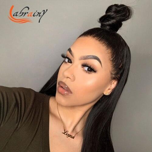 30 Inches 13x4 Lace Front Wig Glueless Natural Color Lace Frontal Human Hair Wigs Pre Plucked With Baby Hair Bleached Knots