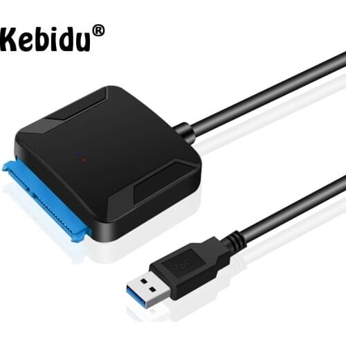 Kebidu SATA USB3.0 Adapter Cable Converter 22 Pin USB 3.0 To SATA Cable Adapter For 2.5 Inch 3.5 Inch HDD SSD Hard Disk