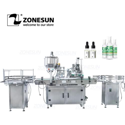 ZONESUN Full Automatic Production Line Small Bottle Eye Drop Vial Bottle Filling And Capping Machine Custom Mold