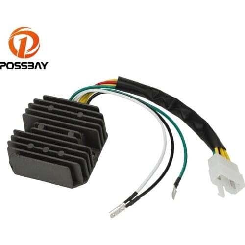 POSSBAY Motorcycle Voltage Regulator Rectifier Black Aluminum Motorbike Rectifier 12V Fit for Honda NX4 Falcon 1999-2008
