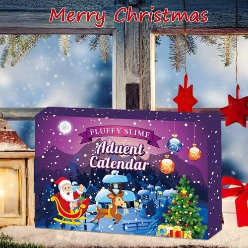 24pcs/set Slime Advent Calendar 2020 Christmas Countdown Toys Christmas Decor Theme for Kids Teens ASD88